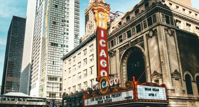 Chicago Theatre marquee on State Street