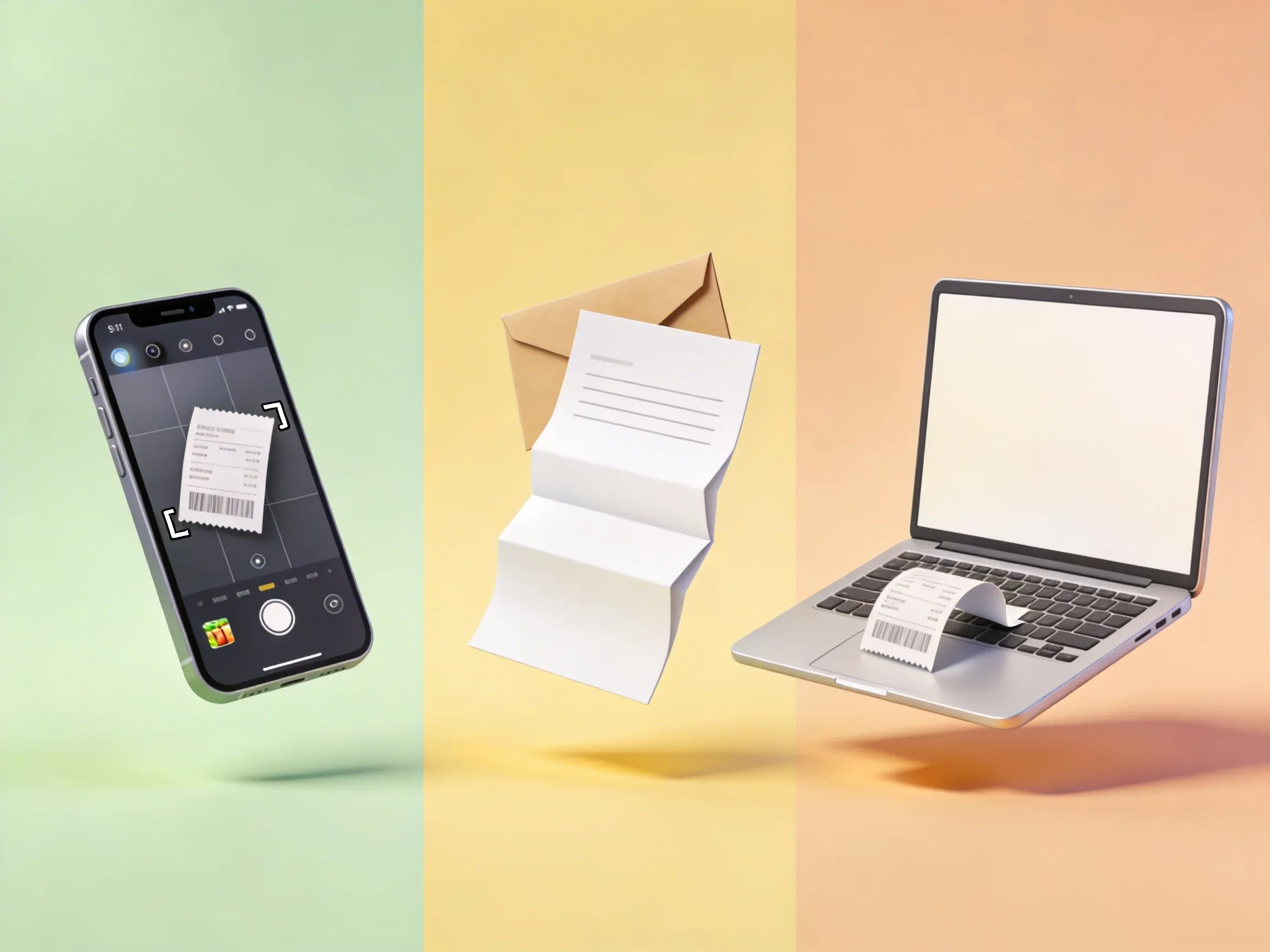 Three ways to get a receipt in.