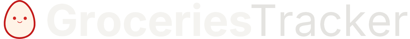Groceries Tracker icon and light wordmark